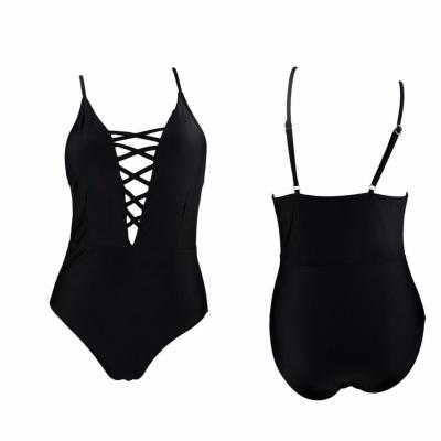 Strappy Monokini Low Cut V-Neck X Details Backless One Piece Swimsuit Women's Swimwear June 2018 - 4 Strappy Monokini Low Cut V-Neck X Details Backless One Piece Swimsuit Women's Swimwear - 4