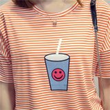 Summer Short Sleeve Striped Women Printed T-shirt - Intl August 2018 - 4 Summer short sleeve striped women printed t-shirt - intl - 4