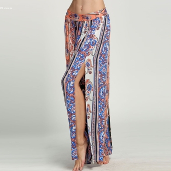Summer Women Print Side Slit Casual Beach Maxi Long Skirt(Multicolor) June 2018 - 3 Summer Women Print Side Slit Casual Beach Maxi Long Skirt(Multicolor) - 3