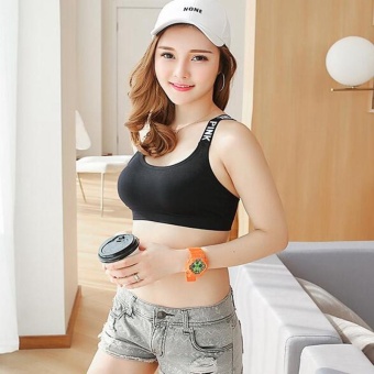 Summer Women Seamless Bra Push Up Padded Bra Thin Tank Vest TopFitness Yoga Letter Bra Black - Intl April 2018 - 3 Summer Women Seamless Bra Push Up Padded Bra Thin Tank Vest TopFitness Yoga letter bra Black - intl - 3