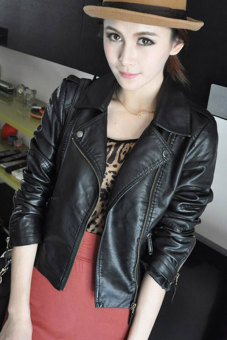 Sunwonder Women Motorcycle Leather Jackets Short Outerwear Coat (Black) June 2018 - 3 Sunwonder Women Motorcycle Leather Jackets Short Outerwear Coat (Black) - 3