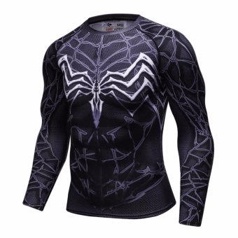 Superhero Spiderman Men Compression Long Shirt Top For SportFashion Evil BK - Intl April 2018 - 2 Superhero Spiderman Men Compression Long Shirt Top For SportFashion Evil BK - intl - 2