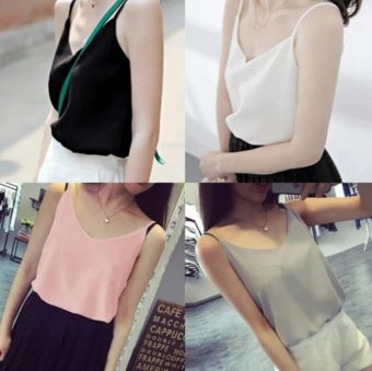 Tank Top Women New Summer Sleeveless Shirt V-neck Cami Loose CasualFemale Tops Vest Ladies Clothing(Black) - Intl May 2018 - 5 Tank Top Women New Summer Sleeveless Shirt V-neck Cami Loose CasualFemale Tops Vest Ladies Clothing(Black) - intl - 5