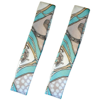 Twilly Silk Scarf And Wraps Bag Accessory Whitechain Print Design(Teal) June 2018 - 3 Twilly Silk Scarf And Wraps Bag Accessory Whitechain Print Design(Teal) - 3
