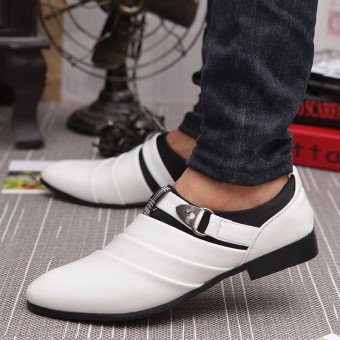 TXTY Men Formal Shoes Men Microfiber Leather Quality Shoes Breathable Men Shoes For Businesswhite - intl