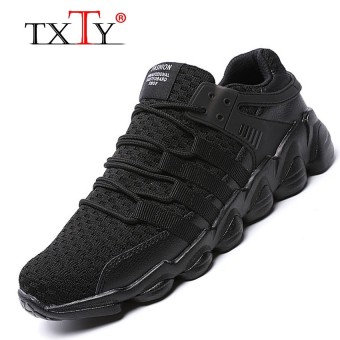 TXTY New Running Shoes Mens Sport Sneakers Quality Male Jogging Shoes Laces Athletic Sneakersblack - intl