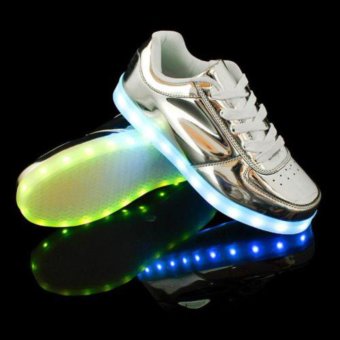 Ubuy LED Light Unisex Shoes Lace Up Luminous Shoes Sportswear Sneaker Couples Casual Running Shoes (silver) - Intl June 2018 - 2 Ubuy LED Light Unisex Shoes Lace Up Luminous Shoes Sportswear Sneaker Couples Casual Running Shoes (silver) - intl - 2