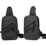 Unisex Large USB Charging Port Design Sport Casual Crossbody Sling Chest Bag - intl