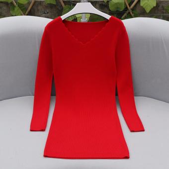 V-Neck Longsleeve Bodycon Ribbed Dress (Red) Casual Dress PartyDress Formal Dress June 2018 - 5 V-Neck Longsleeve Bodycon Ribbed Dress (Red) Casual Dress PartyDress Formal Dress - 5