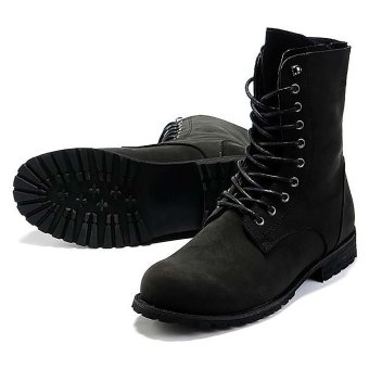 Vanker Fashionable Winter Men's Retro Punk England-style High-top Combat Boots Shoes (black) June 2018 - 3 Vanker Fashionable Winter Men's Retro Punk England-style High-top Combat Boots Shoes (black) - 3