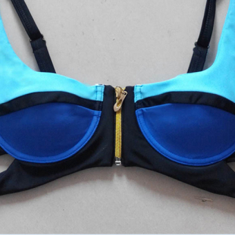 Venus Queen Women's Zip Contrast Color Vintage Plus Size High Waist Summer Neoprene Swimsuit Swimwear Bikini July 2018 - 3 Venus queen Women's Zip Contrast Color Vintage Plus Size High Waist Summer Neoprene Swimsuit Swimwear Bikini - 3