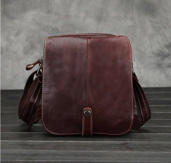 Vintage Genuine Crazy Horse Leather Men's Shoulder Bag Cross Body Bag - Intl July 2018 - 2 Vintage genuine crazy horse leather Men's shoulder bag cross body bag - intl - 2