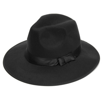Vintage Men Women Wide Brim Wool Felt Floppy Fedora Jazz Hat Bowler Trilby Cap - Intl June 2018 - 2 Vintage Men Women Wide Brim Wool Felt Floppy Fedora Jazz Hat Bowler Trilby Cap - intl - 2