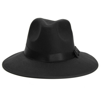 Vintage Men Women Wide Brim Wool Felt Floppy Fedora Jazz Hat Bowler Trilby Cap - Intl June 2018 - 5 Vintage Men Women Wide Brim Wool Felt Floppy Fedora Jazz Hat Bowler Trilby Cap - intl - 5