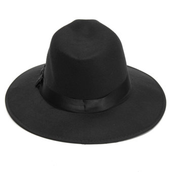 Vintage Men Women Wide Brim Wool Felt Floppy Fedora Jazz Hat Bowler Trilby Cap - Intl June 2018 - 4 Vintage Men Women Wide Brim Wool Felt Floppy Fedora Jazz Hat Bowler Trilby Cap - intl - 4