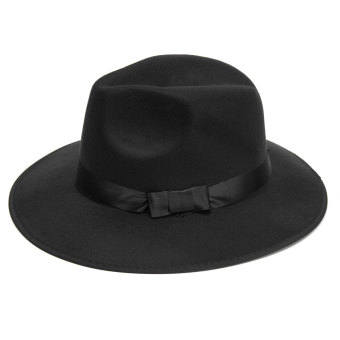 Vintage Men Women Wide Brim Wool Felt Floppy Fedora Jazz Hat Bowler Trilby Cap - Intl June 2018 - 3 Vintage Men Women Wide Brim Wool Felt Floppy Fedora Jazz Hat Bowler Trilby Cap - intl - 3