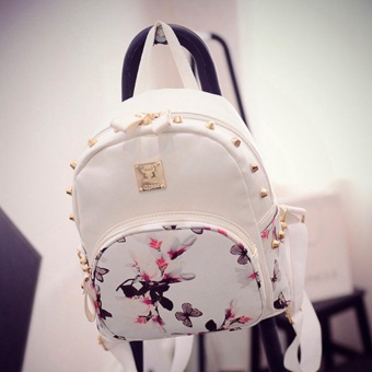 Women Cute School Bags Backpack Mini 2016 Fashion Back Pack Floral Printing Black Small PU Leather Backpack For Teenagers Girls - Intl June 2018 - 3 Women Cute School Bags Backpack Mini 2016 Fashion Back Pack Floral Printing Black Small PU Leather Backpack For Teenagers Girls - intl - 3