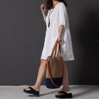Women Fashion Embroidered Long Sleeved Cotton Linen Dress Lace ALine Plus Size Dress - Intl June 2018 - 3 Women Fashion Embroidered Long Sleeved Cotton Linen Dress Lace ALine Plus Size Dress - intl - 3
