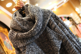Women Long Cardigans Autumn Winter Thicken Coat Casual Knitted Oversized Sweaters Warm Outwear Scarf Collar DARK GRAY - Intl July 2018 - 4 Women Long Cardigans Autumn Winter Thicken Coat Casual Knitted Oversized Sweaters Warm Outwear Scarf Collar DARK GRAY - intl - 4