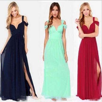 Women Party Dress Strap V-Neck Chiffon Bohemia Long Dress (Red) - Intl July 2018 - 2 Women Party Dress Strap V-Neck Chiffon Bohemia Long Dress (Red) - intl - 2