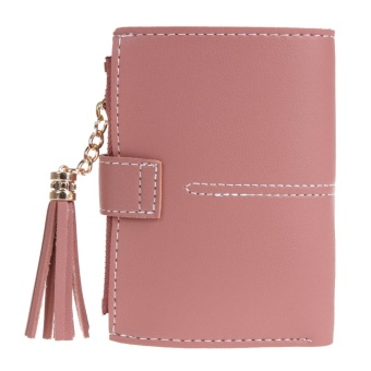 Women PU Leather Button Tassel Short Wallet Card Coin Holder Clutch Purse(Red) - Intl June 2018 - 5 Women PU Leather Button Tassel Short Wallet Card Coin Holder Clutch Purse(Red) - intl - 5