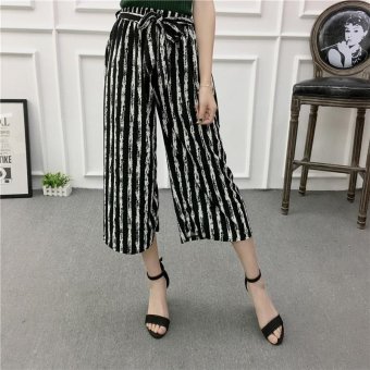 Women Wide Leg Harem Pants Female Bell-bottomed Pant Elastic WaistLoose Trousers - Intl July 2018 - 4 Women Wide Leg Harem Pants Female bell-bottomed Pant Elastic WaistLoose Trousers - intl - 4