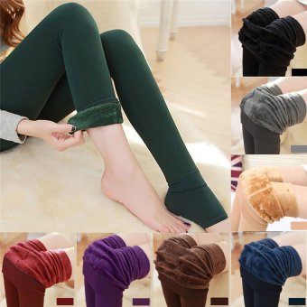 Women Winter Stretchy Leggings Warm Fleece Lined Tights Pants (Grey) - Intl June 2018 - 3 Women Winter Stretchy Leggings Warm Fleece Lined Tights Pants (Grey) - intl - 3