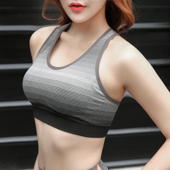 Women Yoga Bra Shockproof Sports Underwear Gradient Underwear Norims Seamless Running Bra Gym Bra Grey - Intl June 2018 - 2 Women Yoga bra Shockproof sports underwear Gradient underwear Norims Seamless Running bra Gym bra Grey - intl - 2