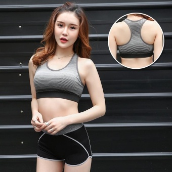 Women Yoga Bra Shockproof Sports Underwear Gradient Underwear Norims Seamless Running Bra Gym Bra Grey - Intl June 2018 - 5 Women Yoga bra Shockproof sports underwear Gradient underwear Norims Seamless Running bra Gym bra Grey - intl - 5