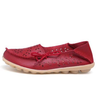 Women's Genuine Leather Loafers Casual Moccasin Driving Shoes Indoor Flat Slip-on Slippers - Intl June 2018 - 5 Women's Genuine Leather Loafers Casual Moccasin Driving Shoes Indoor Flat Slip-on Slippers - intl - 5