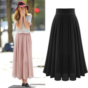 Women's High Waist Skirt Double Layer Chiffon Long Skirt - Pink - Intl June 2018 - 2 Women's High Waist Skirt Double Layer Chiffon Long Skirt - Pink - intl - 2