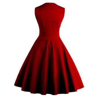 Women's Retro 50s Swing Polka Dot Pinup Rockabilly Evening Party Dress Plus Size(Wine Red) - Intl June 2018 - 2 Women's Retro 50s Swing Polka Dot Pinup Rockabilly Evening Party Dress Plus Size(Wine Red) - intl - 2
