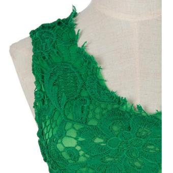 Women's Fashion Hollow Out Sleeveless Lace Cocktail PartyDress(Green) - Intl June 2018 - 5 Women's Fashion Hollow Out Sleeveless Lace Cocktail PartyDress(Green) - intl - 5
