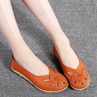 Women's Hollow Out Garden Casual Leather Flat Loafers Shoes - Intl June 2018 - 2 Women's Hollow Out Garden Casual Leather Flat Loafers Shoes - intl - 2