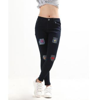 Women's New Sticker Design Skinny Jeans(BLACK) April 2018 - 4 Women's New Sticker Design Skinny Jeans(BLACK) - 4
