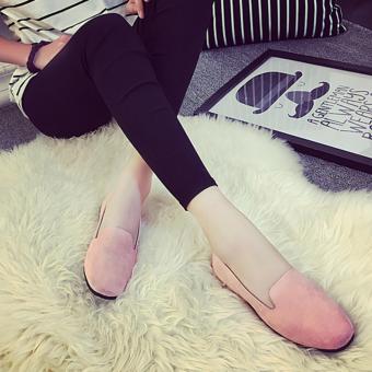 Wondergirls Shallow Mouth Round Flat With Frosted Velvet Surface Single Shoes Pink - Intl June 2018 - 3 Wondergirls Shallow mouth round flat with frosted velvet surface single shoes Pink - intl - 3