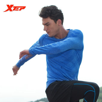XTEP Long Sleeve Running T-shirt For Men O-neck Breathable Sports Jerseys Quick Dry Compression Fitness Men's Shirt (Blue) - Intl June 2018 - 2 XTEP Long Sleeve Running T-shirt for Men O-neck Breathable Sports Jerseys Quick Dry Compression Fitness Men's Shirt (Blue) - intl - 2