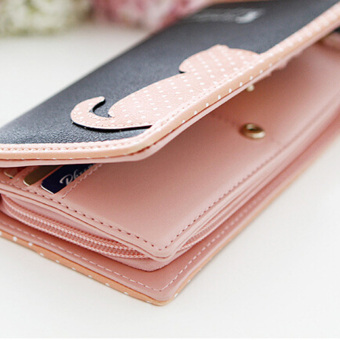 YBC Women Long Zipper Wallets Cute Cat Wave Point Purse Purple - Intl June 2018 - 3 YBC Women Long Zipper Wallets Cute Cat Wave Point Purse Purple - intl - 3