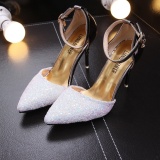 YIKOO Women's Pumps Party Shoes Pointed Toe High Heels Sequined High Heeled Sandals (White) - Intl August 2018 - 4 YIKOO Women's Pumps Party Shoes Pointed Toe High Heels Sequined High Heeled Sandals (White) - intl - 4