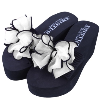YingWei Lady Wedge Slipper Butterfly Flower Beach Shoes High HeelSandals (White) - Intl June 2018 - 3 YingWei Lady Wedge Slipper Butterfly Flower Beach Shoes High HeelSandals (White) - intl - 3