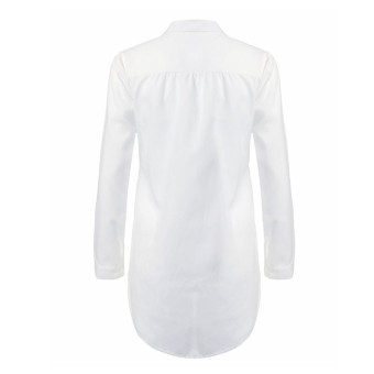 ZANZEA 2016 Summer Style Women Long Tops Sexy V Neck Pocket Solid Long Sleeve Casual Loose Mini Dress Vestidos Shirts White June 2018 - 5 ZANZEA 2016 Summer Style Women Long Tops Sexy V Neck Pocket Solid Long Sleeve Casual Loose Mini Dress Vestidos Shirts White - 5