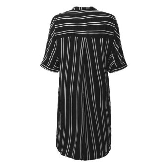 ZANZEA Hot Sale Women Summer Dress Sexy V-Neck Short Sleeve CasualLoose Striped Shirt Dress Mini Vestidos Plus Size (Black) - Intl June 2018 - 5 ZANZEA Hot Sale Women Summer Dress Sexy V-Neck Short Sleeve CasualLoose Striped Shirt Dress Mini Vestidos Plus Size (Black) - intl - 5