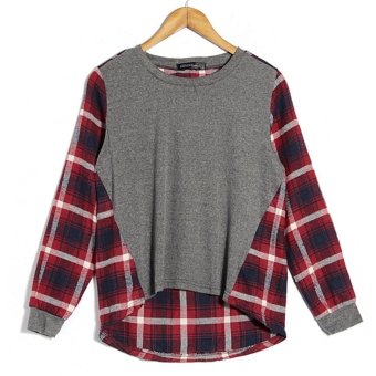 Zanzea Women Casual Long Sleeve Round Neck Check Plaid Casual Loose Tops Shirt Blouse Grey April 2018 - 3 Zanzea Women Casual Long Sleeve Round Neck Check Plaid Casual Loose Tops Shirt Blouse Grey - 3