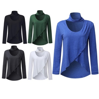 ZANZEA Women's High Neck Collar Choker Long Sleeve Casual Blouse Shirt Tops (Black) - Intl June 2018 - 4 ZANZEA Women's High Neck Collar Choker Long Sleeve Casual Blouse Shirt Tops (Black) - intl - 4