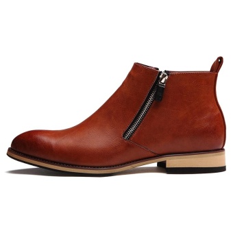ZORO Italian Mens Ankle Boots Genuine Leather Handmade Business Office Men Shoes (Brown) - Intl June 2018 - 3 ZORO Italian Mens Ankle Boots Genuine Leather Handmade Business Office Men Shoes (Brown) - intl - 3