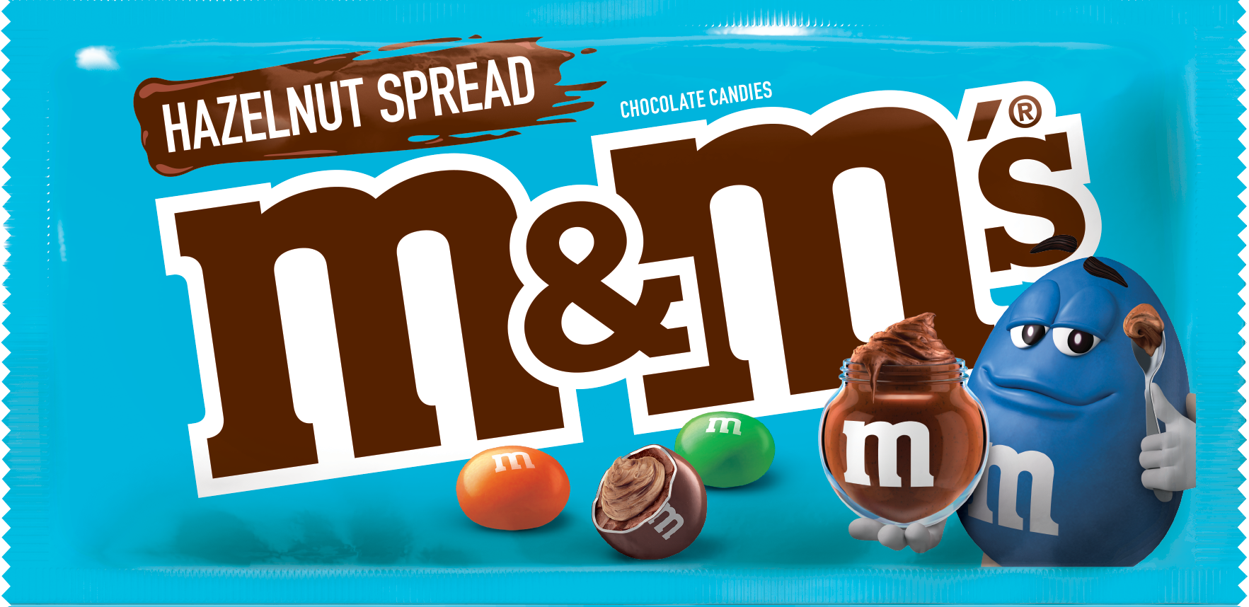 M&M's Hazelnut Spread Chocolate Candies 1.35 oz. Bags - 24 / Box