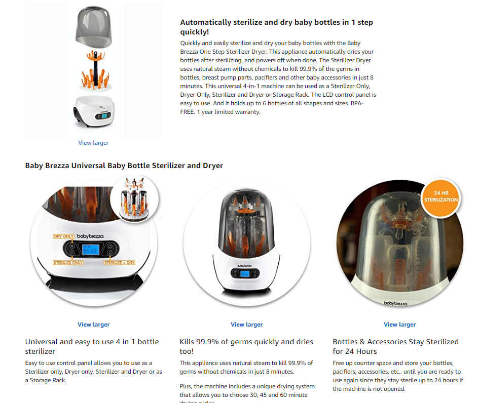 baby brezza baby bottle sterilizer and dryer machine