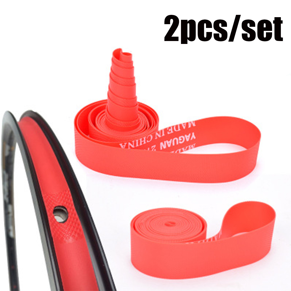 CLDH 2Pcs High Quality Red Rim Liner Top Bike Inner Tube Bicycle Tire Liner Anti Puncture Tape Pad