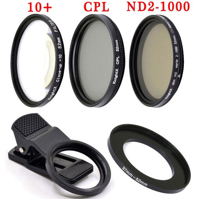 KnightX 52มม.สมาร์ตโฟนอเนกประสงค์ชุดเลนส์กล้องกรอง Polarizer Star เลนส์ไมโครสำหรับโทรศัพท์มือถือ Android ที่มีประสิทธิภาพ SLR