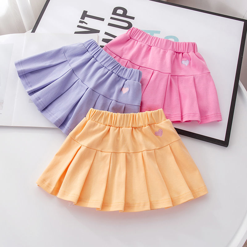 Girls' Pleated Skirt Summer Thin and Soft Girls' Short Skirt Sweet JK Short Skirt ราคา 135 บาท*ส่งฟรี